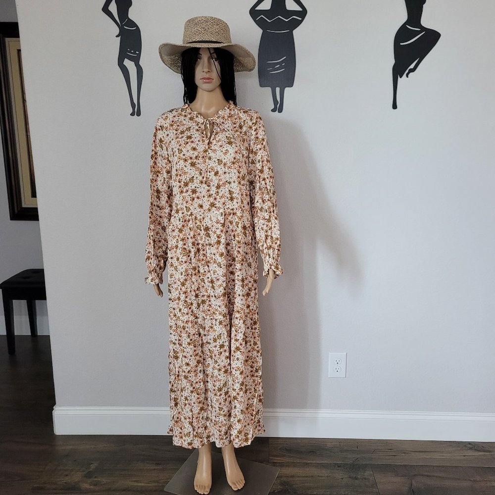 Cotton maxi dress from Mango with long sleeves